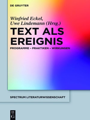 cover image of Text als Ereignis